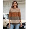 image:imageZeagoo 34 Length Sleeve Women Tops Crew Neck Blouses Dressy Casual Summer T Shirts Loose Fit Business Work ClothesJh398geometric