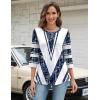 image:imageZeagoo 34 Length Sleeve Women Tops Crew Neck Blouses Dressy Casual Summer T Shirts Loose Fit Business Work ClothesJh563white Blue