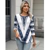 image:imageZeagoo 34 Length Sleeve Women Tops Crew Neck Blouses Dressy Casual Summer T Shirts Loose Fit Business Work ClothesJh563white Blue