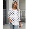 image:imageZeagoo 34 Length Sleeve Women Tops Crew Neck Blouses Dressy Casual Summer T Shirts Loose Fit Business Work ClothesJh592polka Dots