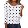image:imageZeagoo 34 Length Sleeve Women Tops Crew Neck Blouses Dressy Casual Summer T Shirts Loose Fit Business Work ClothesJh592polka Dots