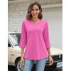 image:imageZeagoo 34 Length Sleeve Women Tops Crew Neck Blouses Dressy Casual Summer T Shirts Loose Fit Business Work ClothesPink