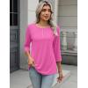 image:imageZeagoo 34 Length Sleeve Women Tops Crew Neck Blouses Dressy Casual Summer T Shirts Loose Fit Business Work ClothesPink