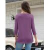 image:imageZeagoo 34 Length Sleeve Women Tops Crew Neck Blouses Dressy Casual Summer T Shirts Loose Fit Business Work ClothesPurple