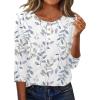 image:imageZeagoo 34 Length Sleeve Women Tops Crew Neck Blouses Dressy Casual Summer T Shirts Loose Fit Business Work ClothesSp106leaves