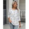 image:imageZeagoo 34 Length Sleeve Women Tops Crew Neck Blouses Dressy Casual Summer T Shirts Loose Fit Business Work ClothesSp106leaves