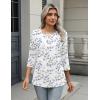 image:imageZeagoo 34 Length Sleeve Women Tops Crew Neck Blouses Dressy Casual Summer T Shirts Loose Fit Business Work ClothesSp106leaves