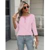 image:imageZeagoo 34 Length Sleeve Women Tops Crew Neck Blouses Dressy Casual Summer T Shirts Loose Fit Business Work ClothesTz300pink