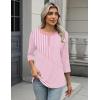 image:imageZeagoo 34 Length Sleeve Women Tops Crew Neck Blouses Dressy Casual Summer T Shirts Loose Fit Business Work ClothesTz300pink