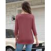 image:imageZeagoo 34 Length Sleeve Women Tops Crew Neck Blouses Dressy Casual Summer T Shirts Loose Fit Business Work ClothesWine Red