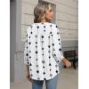 image:imageZeagoo Button Down Shirts for Women 34 Sleeve Linen Cotton V Neck Tops Dressy Casual Loose Work BlousesGeometric Whitejh599