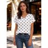 image:imageZeagoo Womens Summer Tops Rolled Short Sleeve V Neck Shirts Casual Dressy Business Work Blouses OutfitsPolka Dotjh592