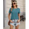 image:imageZeagoo Womens Tshirt Short Sleeve Summer Tops Crewneck Casual Basic Tee Shirts Spring Clothes Trendy OutfitPeacock Blue