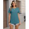 image:imageZeagoo Womens Tshirt Short Sleeve Summer Tops Crewneck Casual Basic Tee Shirts Spring Clothes Trendy OutfitPeacock Blue
