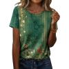 image:imageZeagoo Womens Tshirt Short Sleeve Summer Tops Crewneck Casual Basic Tee Shirts Spring Clothes Trendy OutfitZ Boho Floral Green 839