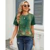 image:imageZeagoo Womens Tshirt Short Sleeve Summer Tops Crewneck Casual Basic Tee Shirts Spring Clothes Trendy OutfitZ Boho Floral Green 839