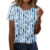 image:imageZeagoo Womens Tshirt Short Sleeve Summer Tops Crewneck Casual Basic Tee Shirts Spring Clothes Trendy OutfitZ Color Block Blue 329