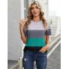 image:imageZeagoo Womens Tshirt Short Sleeve Summer Tops Crewneck Casual Basic Tee Shirts Spring Clothes Trendy OutfitZ Contrasting Gray Green 595