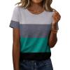 image:imageZeagoo Womens Tshirt Short Sleeve Summer Tops Crewneck Casual Basic Tee Shirts Spring Clothes Trendy OutfitZ Contrasting Gray Green 595