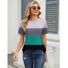 image:imageZeagoo Womens Tshirt Short Sleeve Summer Tops Crewneck Casual Basic Tee Shirts Spring Clothes Trendy OutfitZ Contrasting Gray Green 595