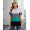 image:imageZeagoo Womens Tshirt Short Sleeve Summer Tops Crewneck Casual Basic Tee Shirts Spring Clothes Trendy OutfitZ Contrasting Gray Green 595