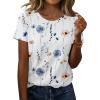 image:imageZeagoo Womens Tshirt Short Sleeve Summer Tops Crewneck Casual Basic Tee Shirts Spring Clothes Trendy OutfitZ Floral White 290