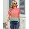 image:imageZeagoo Womens Tshirt Short Sleeve Summer Tops Crewneck Casual Basic Tee Shirts Spring Clothes Trendy OutfitZ Gradient Blue Pink 218