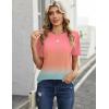 image:imageZeagoo Womens Tshirt Short Sleeve Summer Tops Crewneck Casual Basic Tee Shirts Spring Clothes Trendy OutfitZ Gradient Blue Pink 218
