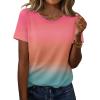 image:imageZeagoo Womens Tshirt Short Sleeve Summer Tops Crewneck Casual Basic Tee Shirts Spring Clothes Trendy OutfitZ Gradient Blue Pink 218