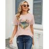 image:imageZeagoo Womens Tshirt Short Sleeve Summer Tops Crewneck Casual Basic Tee Shirts Spring Clothes Trendy OutfitZ Heart Beige 83