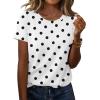 image:imageZeagoo Womens Tshirt Short Sleeve Summer Tops Crewneck Casual Basic Tee Shirts Spring Clothes Trendy OutfitZ Polka Dots White 592