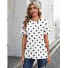 image:imageZeagoo Womens Tshirt Short Sleeve Summer Tops Crewneck Casual Basic Tee Shirts Spring Clothes Trendy OutfitZ Polka Dots White 592