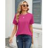 image:imageZeagoo Womens Tshirt Short Sleeve Summer Tops Crewneck Casual Basic Tee Shirts Spring Clothes Trendy OutfitZ Rose Red