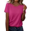 image:imageZeagoo Womens Tshirt Short Sleeve Summer Tops Crewneck Casual Basic Tee Shirts Spring Clothes Trendy OutfitZ Rose Red
