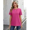 image:imageZeagoo Womens Tshirt Short Sleeve Summer Tops Crewneck Casual Basic Tee Shirts Spring Clothes Trendy OutfitZ Rose Red