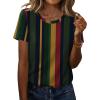 image:imageZeagoo Womens Tshirt Short Sleeve Summer Tops Crewneck Casual Basic Tee Shirts Spring Clothes Trendy OutfitZ Striped Multicolor 275