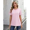 image:imageZeagoo Womens Tshirt Short Sleeve Summer Tops Crewneck Casual Basic Tee Shirts Spring Clothes Trendy OutfitZ Striped Pink 300