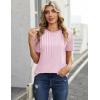 image:imageZeagoo Womens Tshirt Short Sleeve Summer Tops Crewneck Casual Basic Tee Shirts Spring Clothes Trendy OutfitZ Striped Pink 300