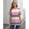image:imageZeagoo Womens Tshirt Short Sleeve Summer Tops Crewneck Casual Basic Tee Shirts Spring Clothes Trendy OutfitZ Striped Pink 669