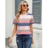 image:imageZeagoo Womens Tshirt Short Sleeve Summer Tops Crewneck Casual Basic Tee Shirts Spring Clothes Trendy OutfitZ Striped Pink 669