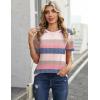 image:imageZeagoo Womens Tshirt Short Sleeve Summer Tops Crewneck Casual Basic Tee Shirts Spring Clothes Trendy OutfitZ Striped Pink 669