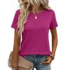 image:imageZeagoo Womens Tshirt Short Sleeve Summer Tops Crewneck Casual Basic Tee Shirts Spring Clothes Trendy OutfitHot Pink