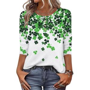 image:imageZeagoo 34 Length Sleeve Women Tops Crew Neck Blouses Dressy Casual Summer T Shirts Loose Fit Business Work ClothesSp77