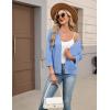 image:imageZeagoo Womens 34 Sleeve Open Front Cropped Knit Cardigan Sweater Casual Bolero Shrugs for Dresses Summer OutfitsBlue