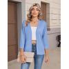 image:imageZeagoo Womens 34 Sleeve Open Front Cropped Knit Cardigan Sweater Casual Bolero Shrugs for Dresses Summer OutfitsBlue