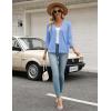 image:imageZeagoo Womens 34 Sleeve Open Front Cropped Knit Cardigan Sweater Casual Bolero Shrugs for Dresses Summer OutfitsBlue