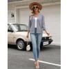 image:imageZeagoo Womens 34 Sleeve Open Front Cropped Knit Cardigan Sweater Casual Bolero Shrugs for Dresses Summer OutfitsGrey