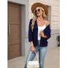 image:imageZeagoo Womens 34 Sleeve Open Front Cropped Knit Cardigan Sweater Casual Bolero Shrugs for Dresses Summer OutfitsNavy Blue
