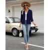 image:imageZeagoo Womens 34 Sleeve Open Front Cropped Knit Cardigan Sweater Casual Bolero Shrugs for Dresses Summer OutfitsNavy Blue