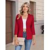 image:imageZeagoo Womens 34 Sleeve Open Front Cropped Knit Cardigan Sweater Casual Bolero Shrugs for Dresses Summer OutfitsRed